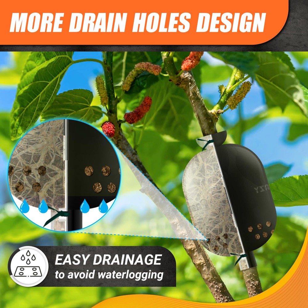 [Upgraded] 9Pcs Tree Root Growing Box with Drain Holes, Half Transparent Plan...