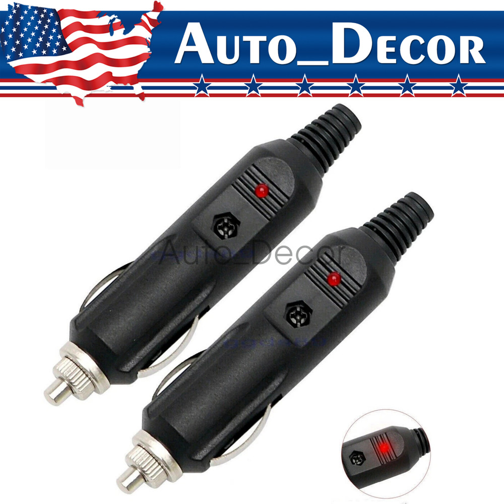 2Pack 12V Male Car Cigarette Lighter Socket Plug Connector NEW US