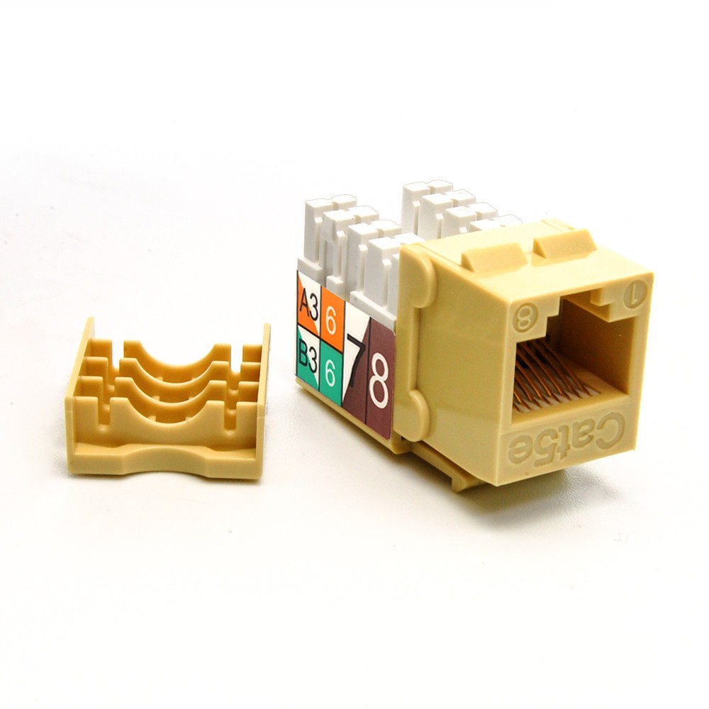 Keystone Jack Insert/Punch-down - Cat 5E RJ45 Networking Ivory