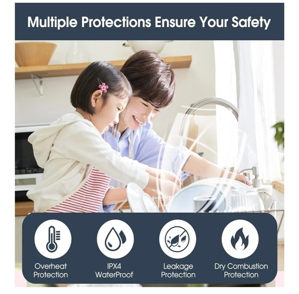 Electric Hot Water Heater 120V Tank Storage,Rv Tr 4 Gallon Trailer 1.5KW Kitchen