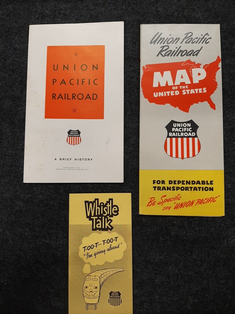 Union Pacific Pamphlets,  map with photos, whistle talk, (E062222-15)