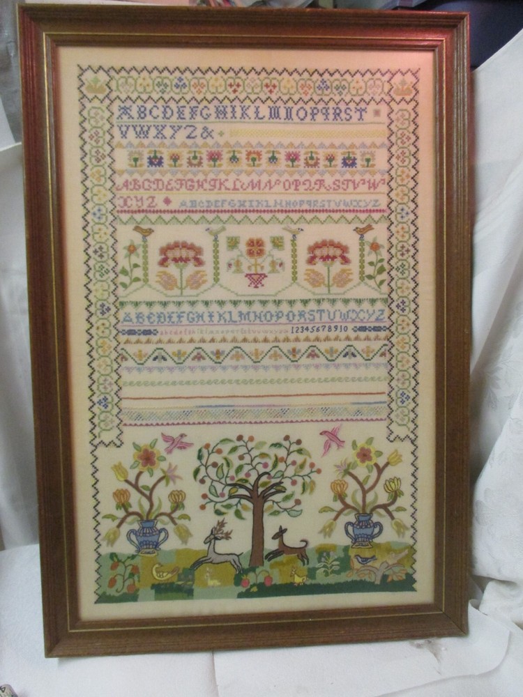 Vintage 1950's Needlepoint Picture Sampler (TM)