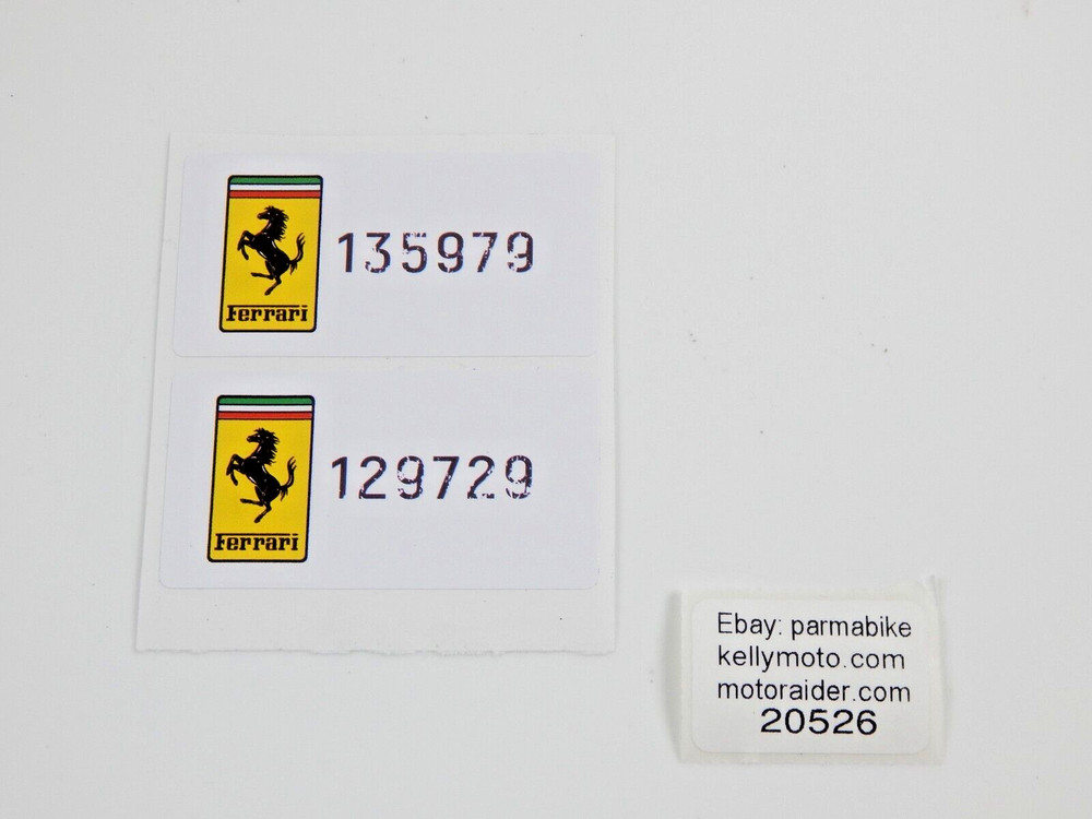 1987-1990 FERRARI TESTAROSSA TOOL SERVICE KIT ROLL BAG PART NUMBER STICKER LABEL