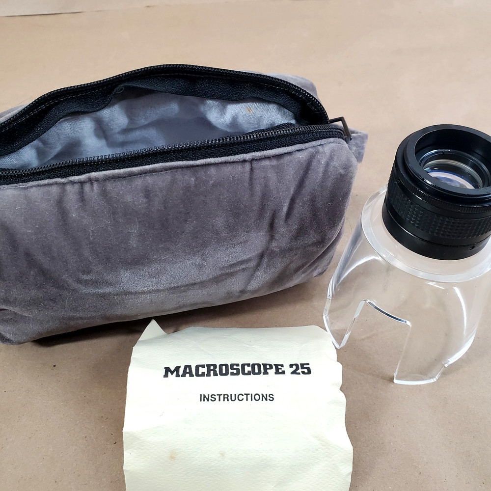 Macroscope 25 Optical Monocular Rangefinder w Case & Instructions