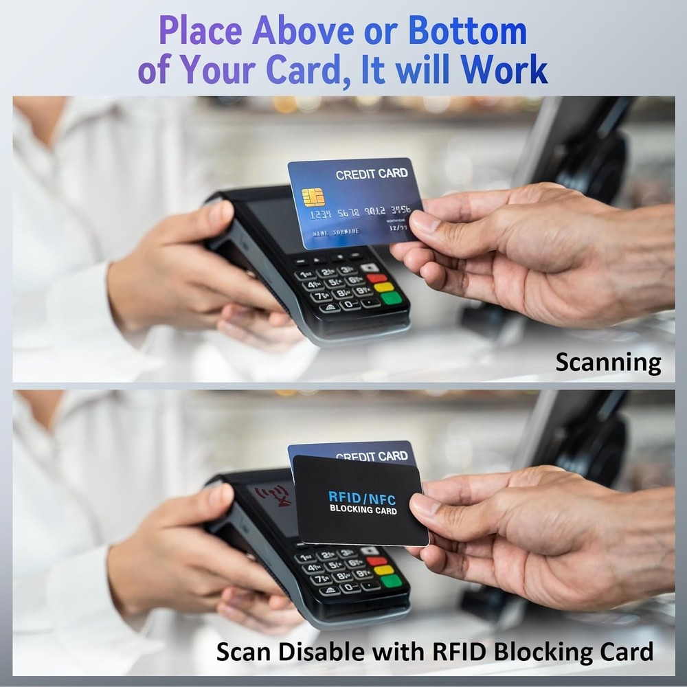RFID Blocking Card – NFC Contactless Credit Debit Card Protector (5 Pack)