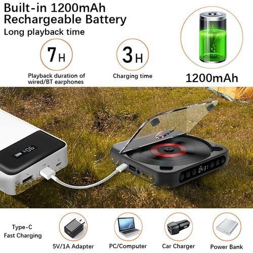Rechargeable CD Player With Bluetooth Portable Personal Cd Players For Home New