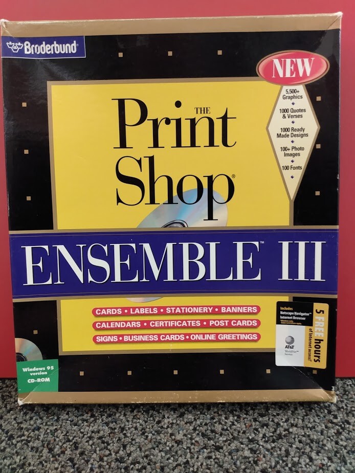 Vintage The Print Shop Ensemble III Windows 95