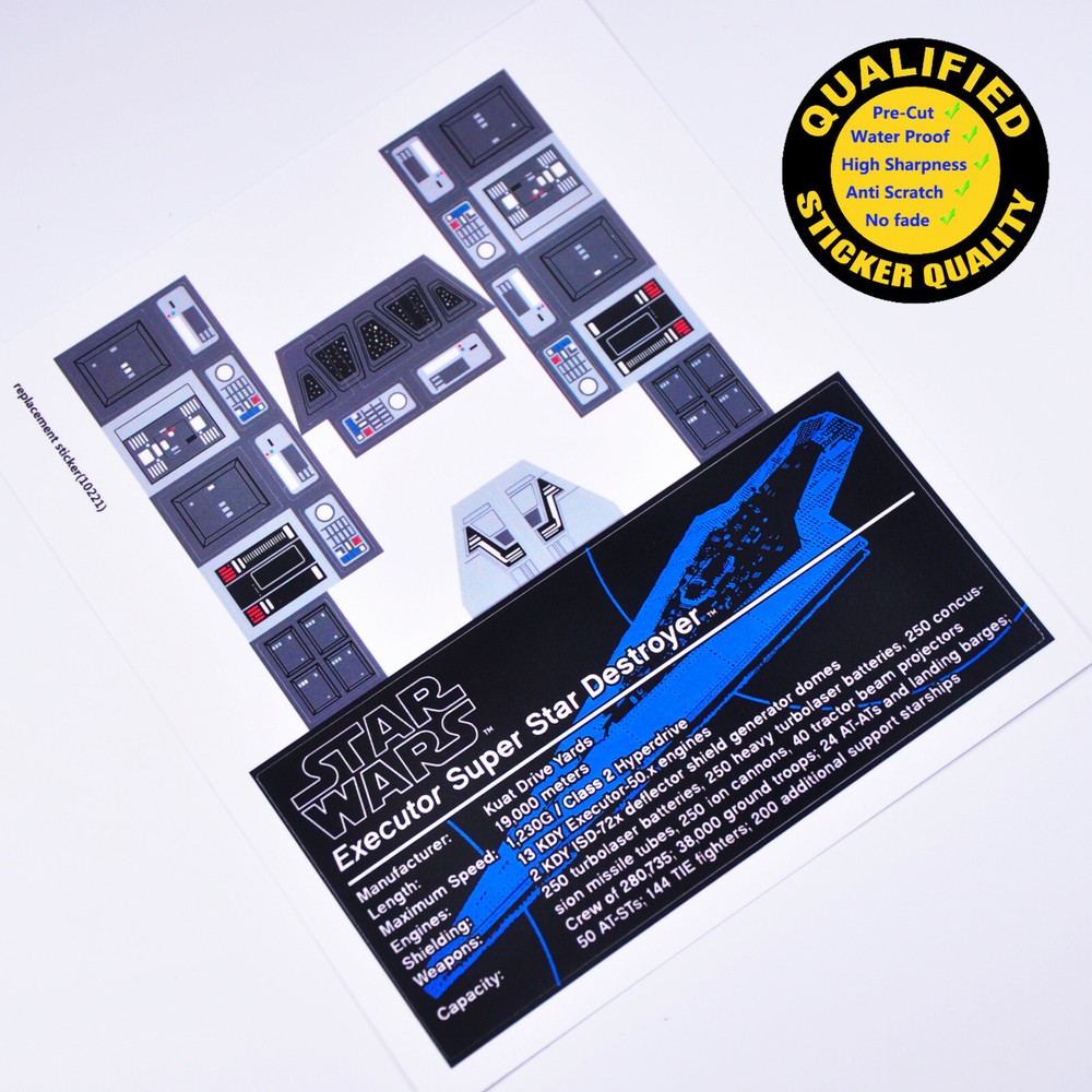Replacement sticker for set 10221 Precut sticker