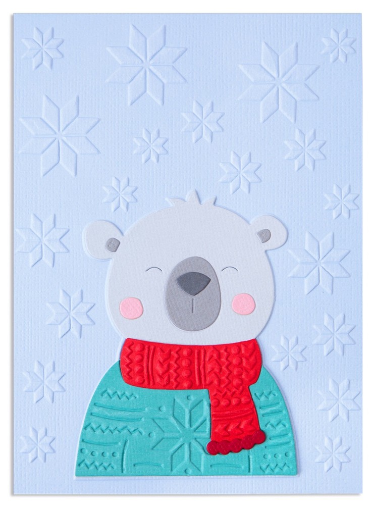 Sizzix Thinlits Cozy Bear 4pc set + emboss #665496 Retail $14.99 by Lisa Jones