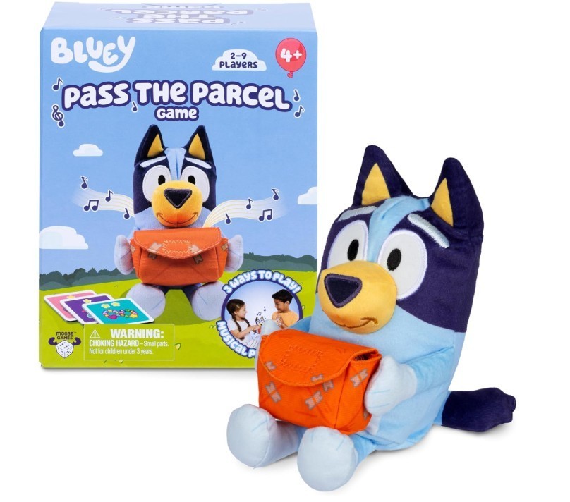 Bluey Pass The Parcel Musical Game, Soft Huggable 8" (20 cm) Plush