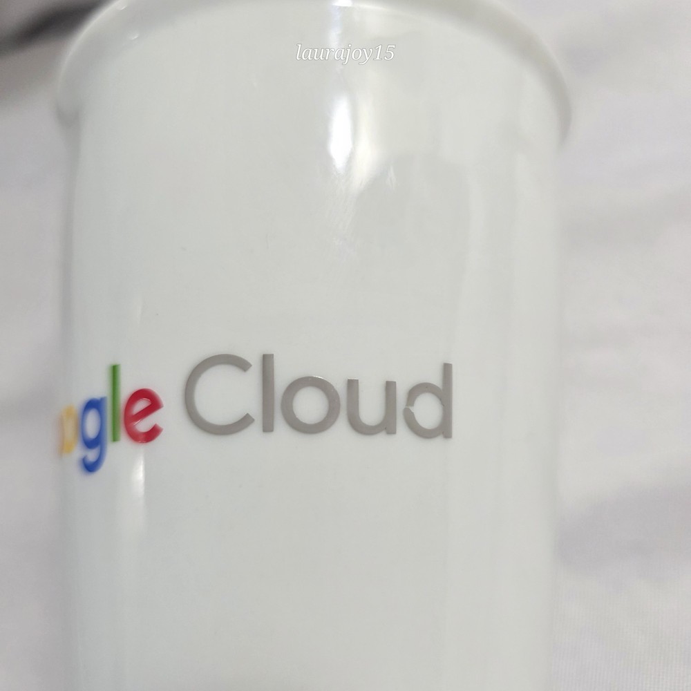 Google Cloud Ceramic Mug Tall Latte No Handle Computer Tech 5.5 Inch