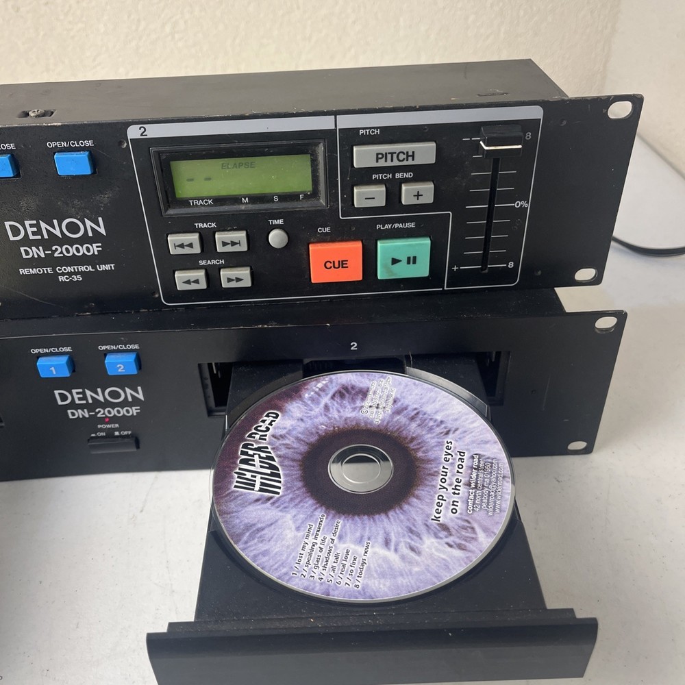 Denon DN-2000F Dual CD Player w/ RC-35 Remote Control Unit Rack Mount DJ Tested
