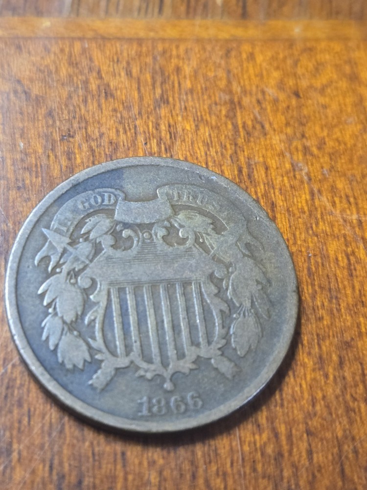 1866 Two Cent Piece 2c US Type Coin 2 Cent Nice Coin