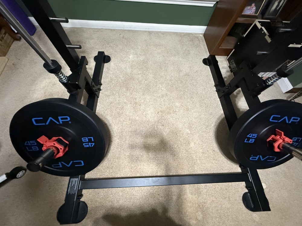 Powertec Linear Bearing Smith Machine System with a True 45 LB Olympic Bar