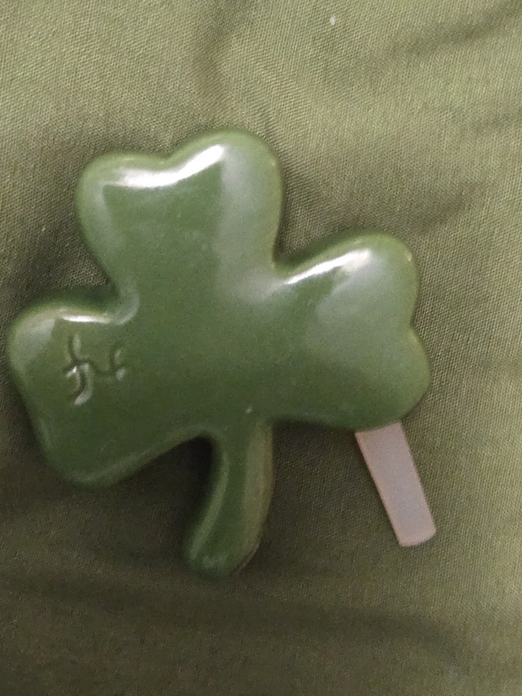 Nora Fleming Green Shamrock Mini Ceramic NF Initials