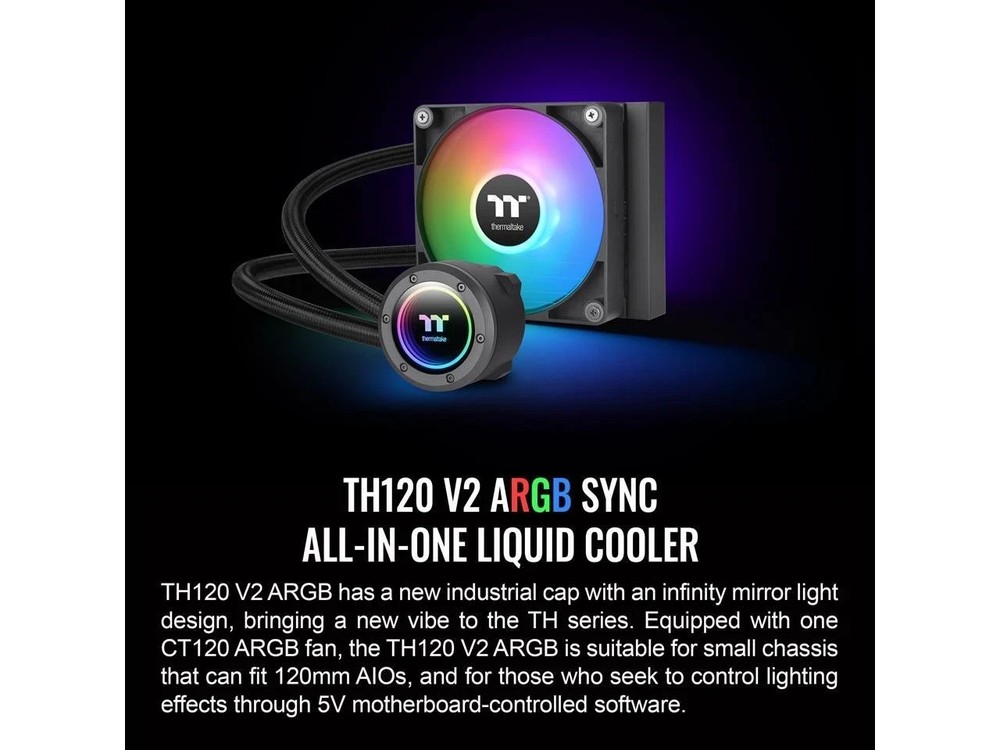 Thermaltake TH120 V2 ARGB Sync AiO Liquid CPU Cooler - Black
