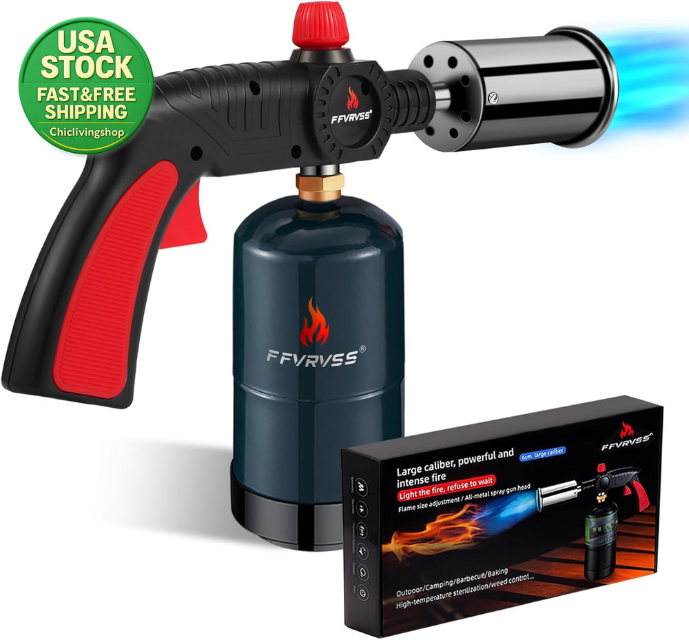 Propane Cooking Torch Adjustable Searing BBQ Campfire Starter Flame Gun