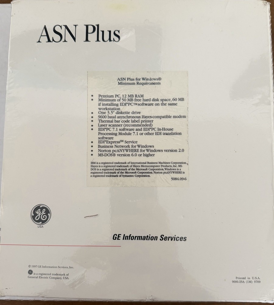 Vintage Software ASN Plus GE For Windows