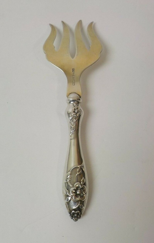 Finland 813 Silver 6.75" Serving Fork, 30 grams, Monogram "K S"