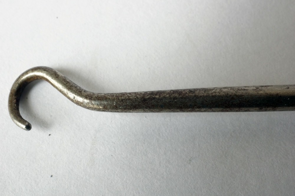 Vintage Sterling Silver Handle Shoe Button Hook 3 3/4" Long