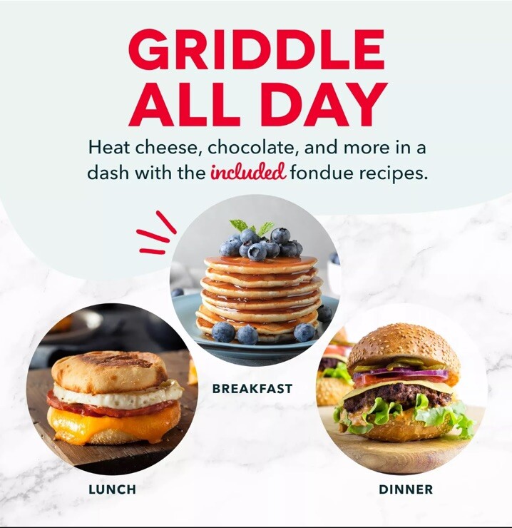 Dash DMS001WH Mini Maker Electric Round Griddle