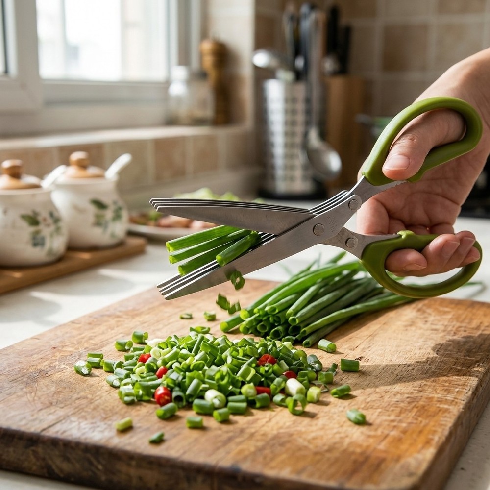 Stainless Steel 5-Blade Kitchen Scissors Multi-Layer Herb Cutter for cooking