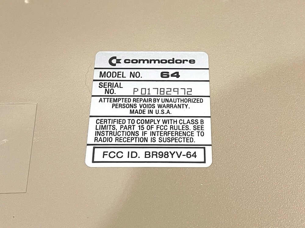 Commodore 64 Vintage Computer In Original Box With Original Purchase Receipt