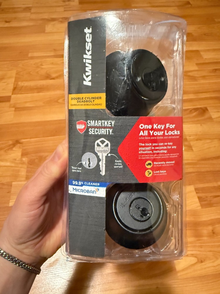 Kwikset Double Cylinder Deadbolt Featuring SmartKey Security- Iron Black