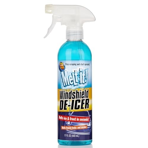 Instant Ice Melt Spray for Windshields & Windows - 17 Fl Oz De-Icer & Defroster