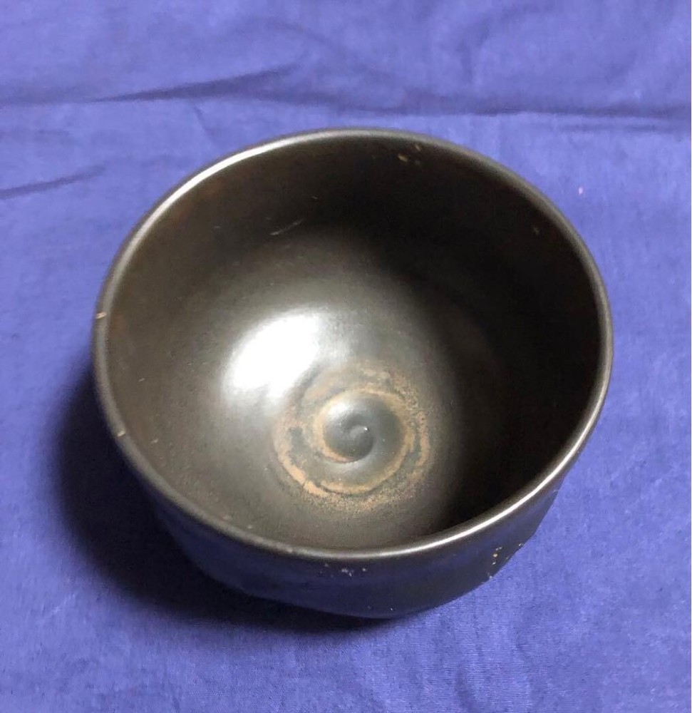 Tea Utensils ② Black round shape swirl pattern