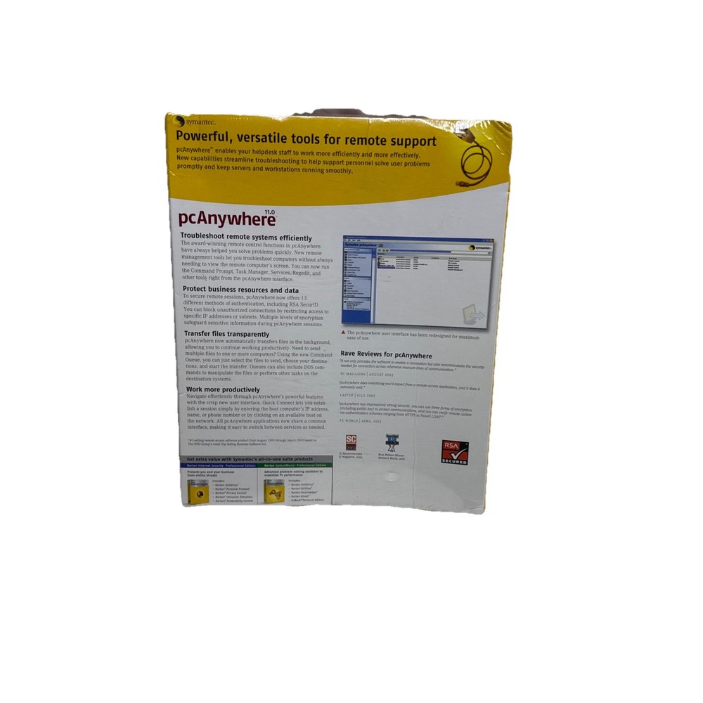 NEW Symantec pcAnywhere 11.0 Host, 1 User Original Box - Software Still Sealed