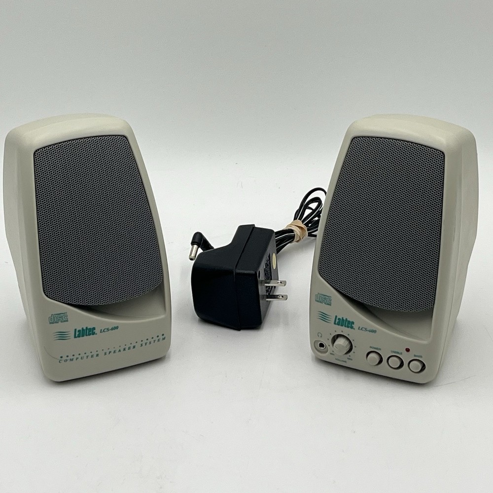 LABTEC LCS-600 PC / Computer Speakers VINTAGE! Tested Works