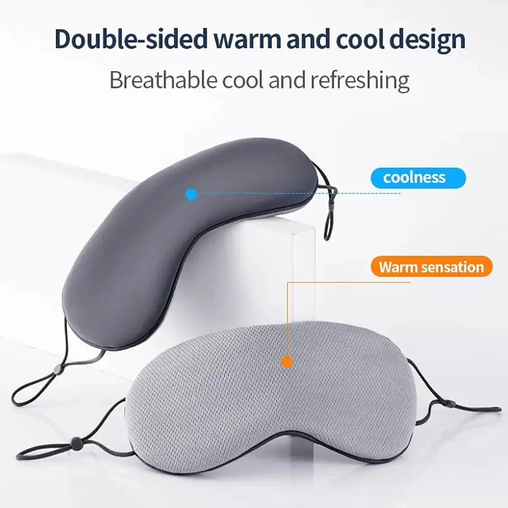 Warm Cold Dual Use Eye Mask Silk Soft Adjustable Blackout Blindfold Breathable E