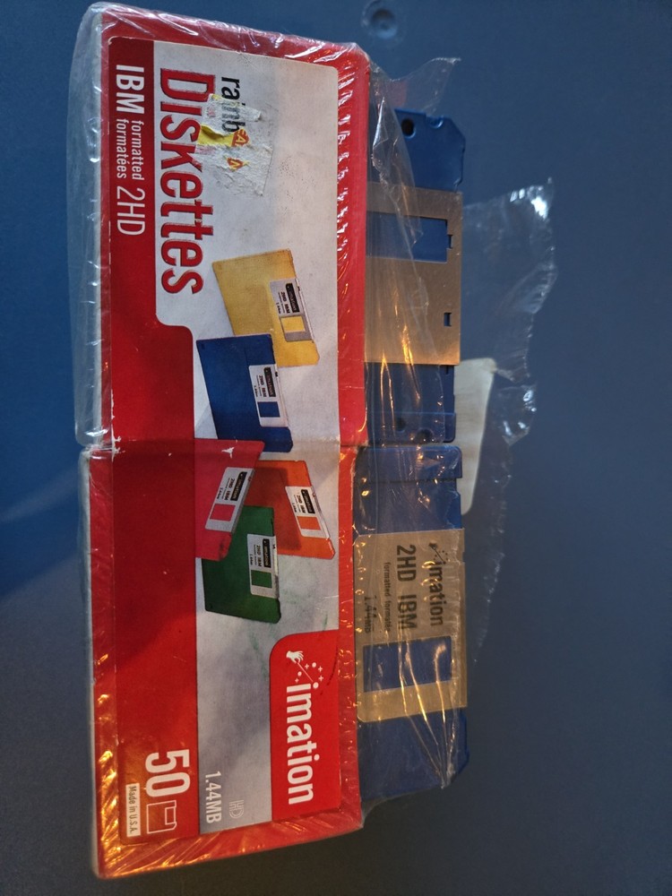 47 Imation 2HD IBM Formatted 3.5" Diskettes, Open Package 1.44 MB - New, Unused