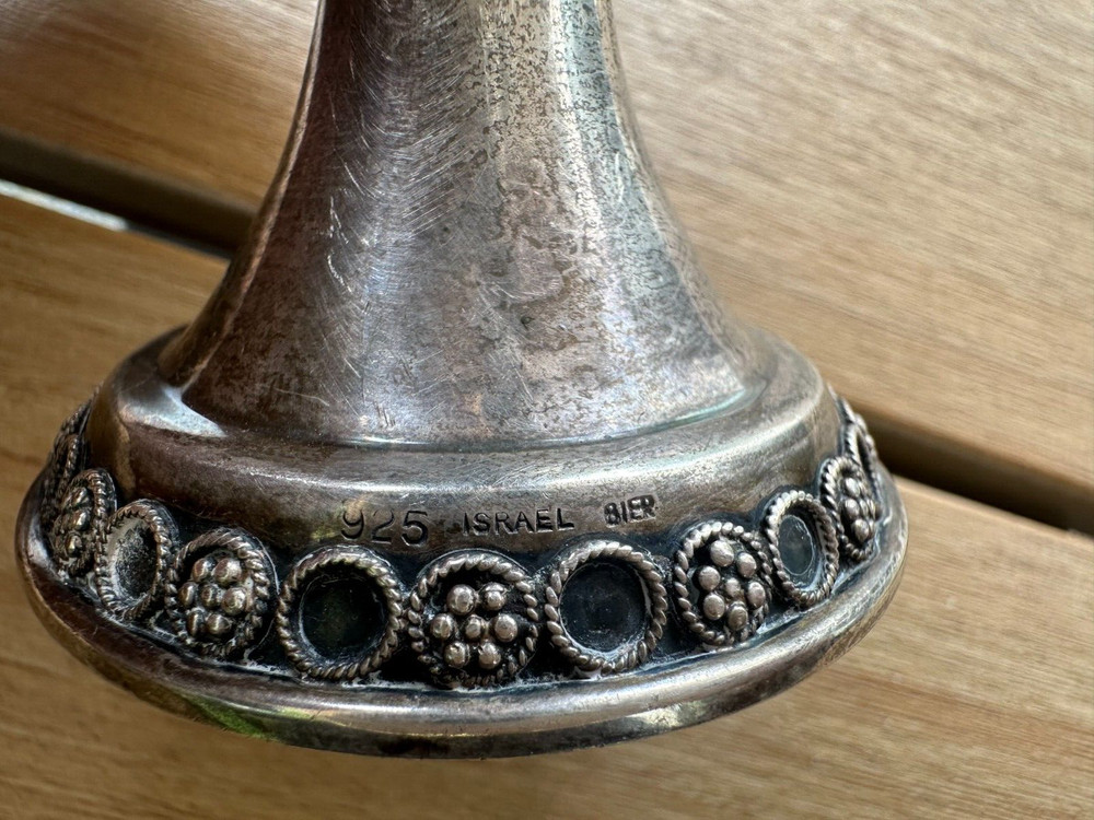 Vintage Sterling Silver 925 Israel BIER Kiddush Cup