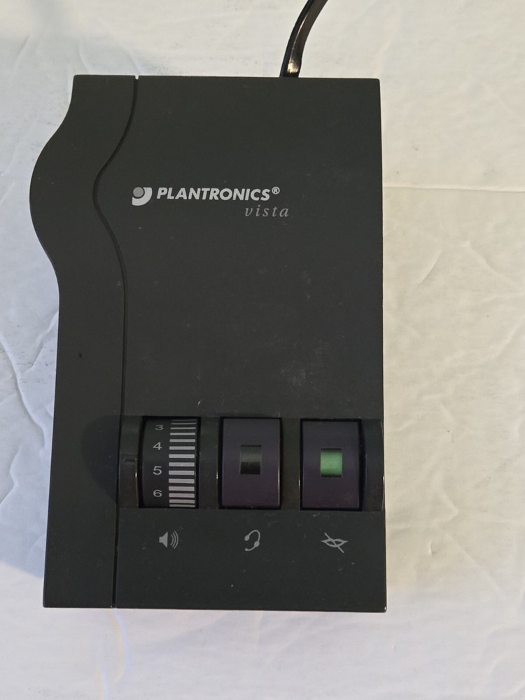 Plantronics Vista M12 Universal Telephone Headset Amplifier With Headset &...