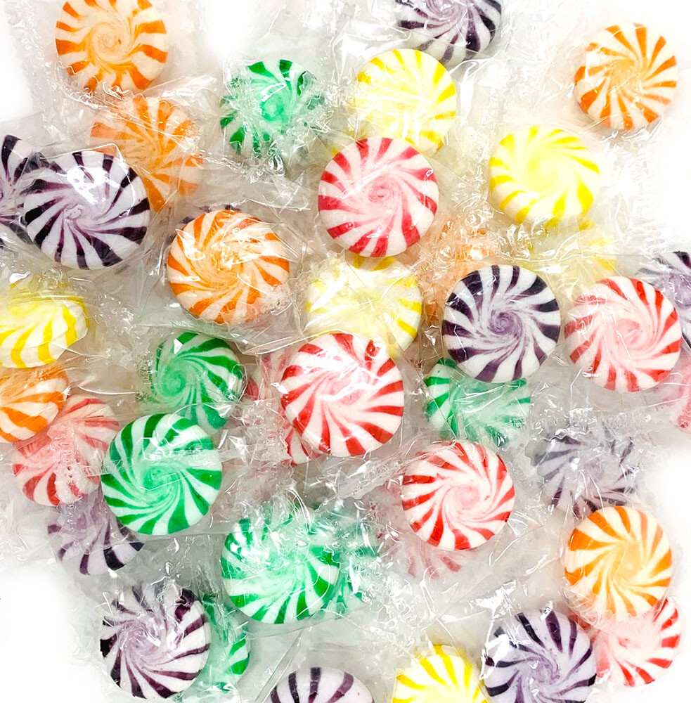 SweetGourmet Assorted Fruit Pinwheels Hard Candy | Wrapped Starlights |