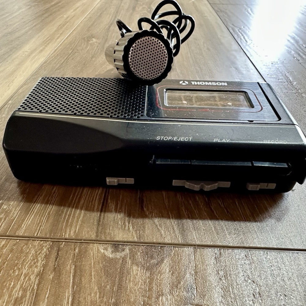 Vintage Thomson Portable Microcassette Recorder Model DK-5370B with Mic
