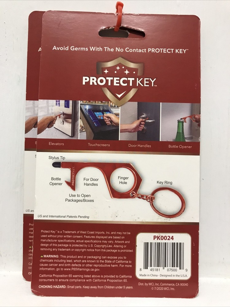 PROTECT KEY keychain (Multi-Function / No Contact 2-PK) BRAND NEW