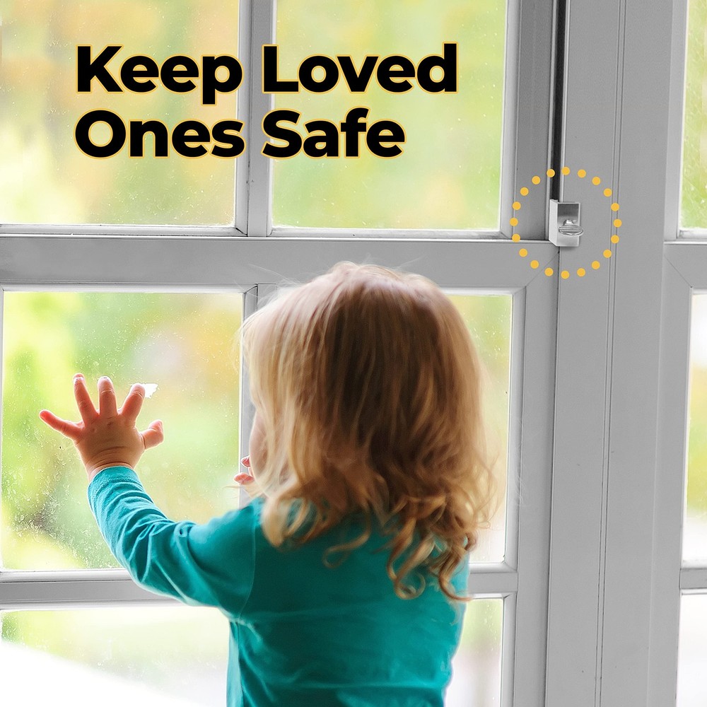 Window Locks, 10 Pack for Vertical and Horizontal Windows, Adjustable Aluminu...