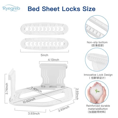 Sheet Holders Bed Sheet Grippers - Fitted Sheet Holder for Corners Keep Sheets