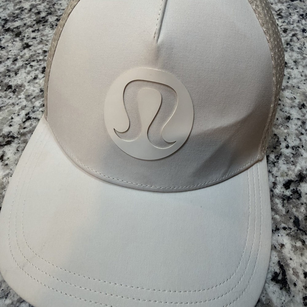 Lululemon White Trucker Hat Logo L/XL