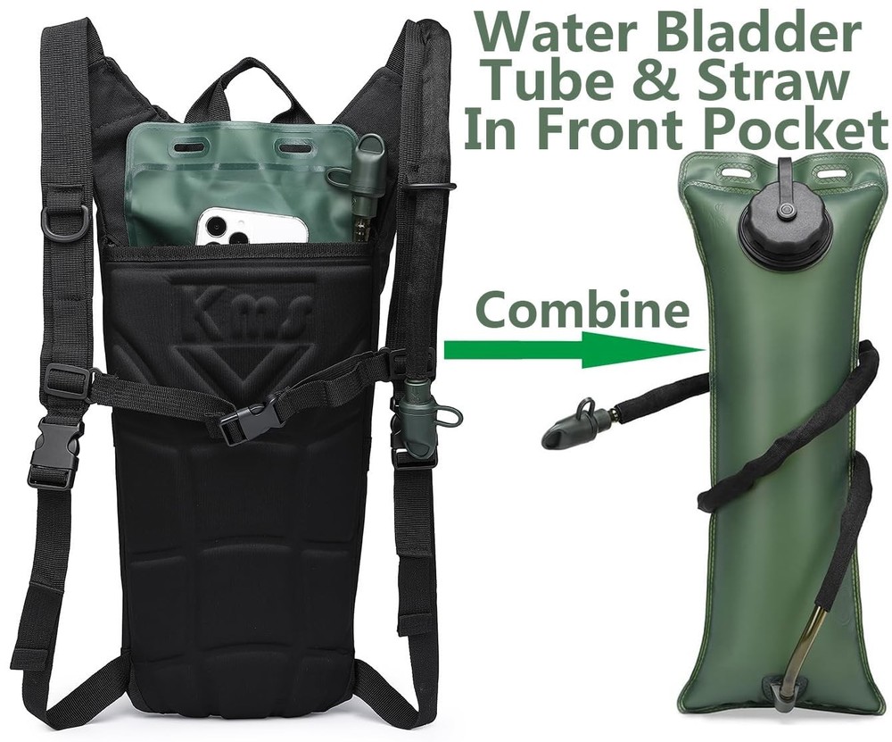 Tactical Hydration Pack 3L Water Bladder Backpack Lightweight Water Storage R...