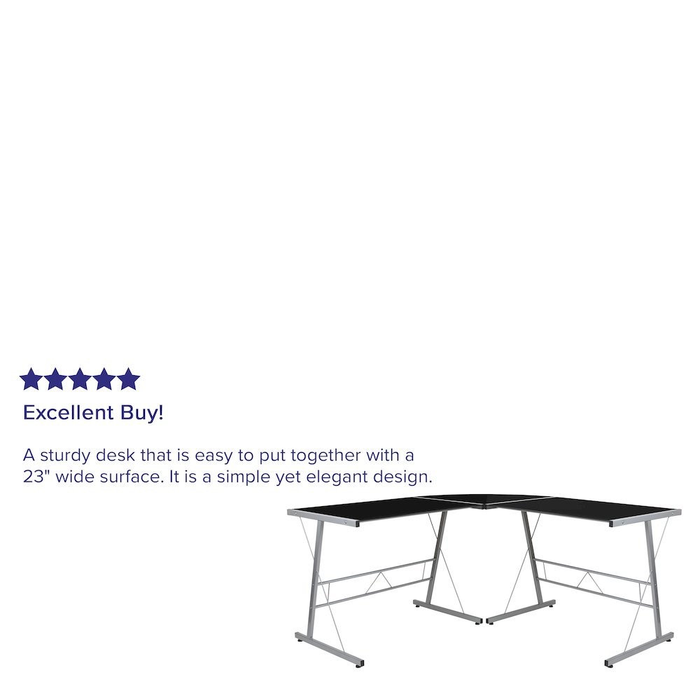 L-Shaped Desk 83.5" Computer Corner Desk, Black