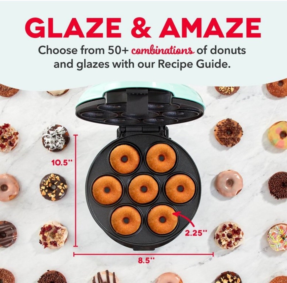 DASH Express MINI DONUT MAKER Non-Stick Donut Making Machine NEW