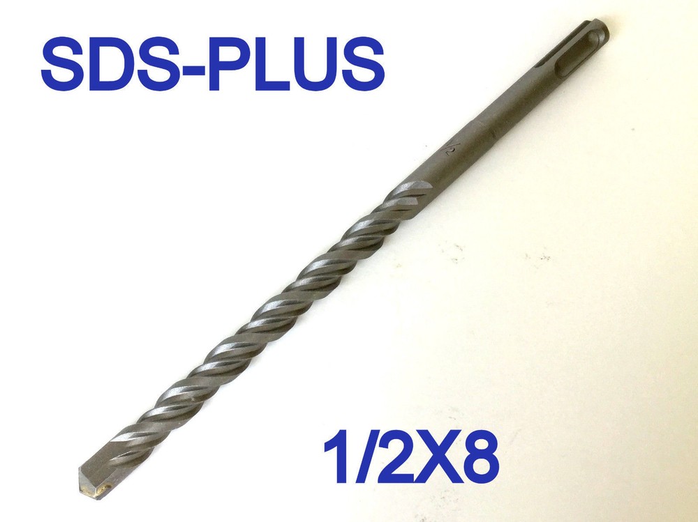 4 pc Set of SDS PLUS 1/2" diameter 8" long Carbide tip Hammer drill bit S