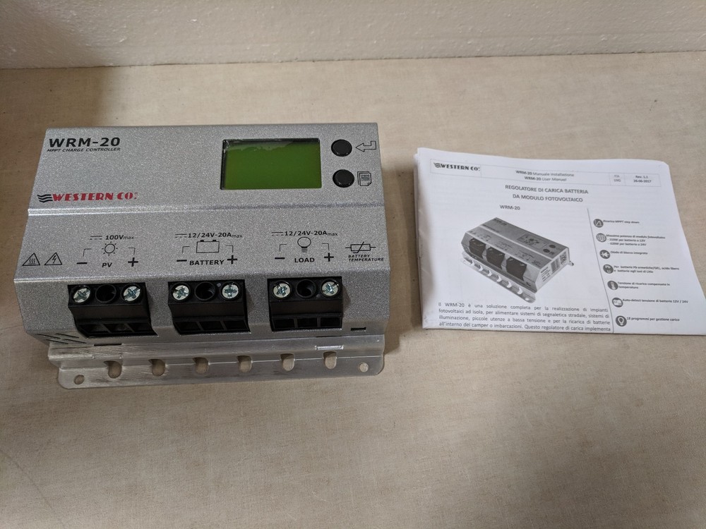 Western WRM20 12V 24V 20A MPPT Charge Controller