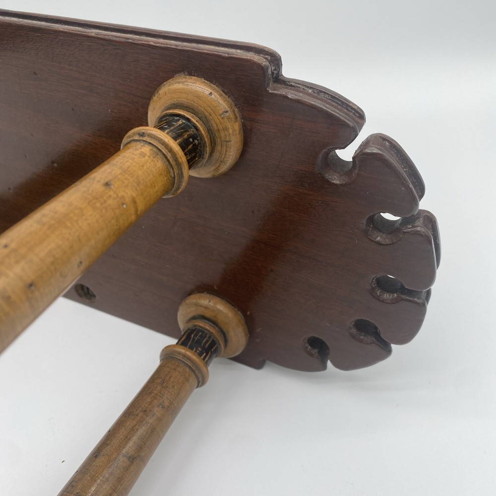 Antique Samuel L Dinkelspiel Maple & Mahogany Long Pipe Stand