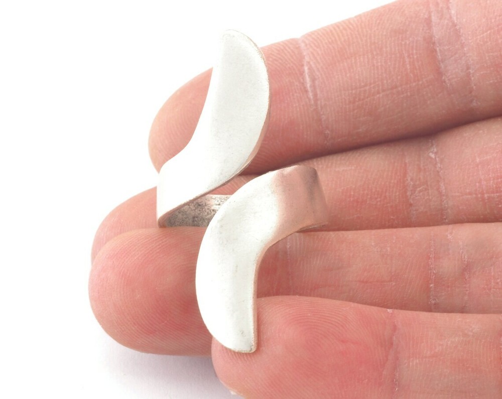 Wrap Adjustable brass Antique silver Plated (19.5mm 9.5US inner size) 2982