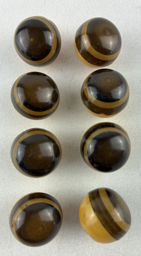 8 Vintage ART DECO Round Ball Celluloid Buttons